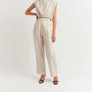 Dissh Tass natural linen tapered pant